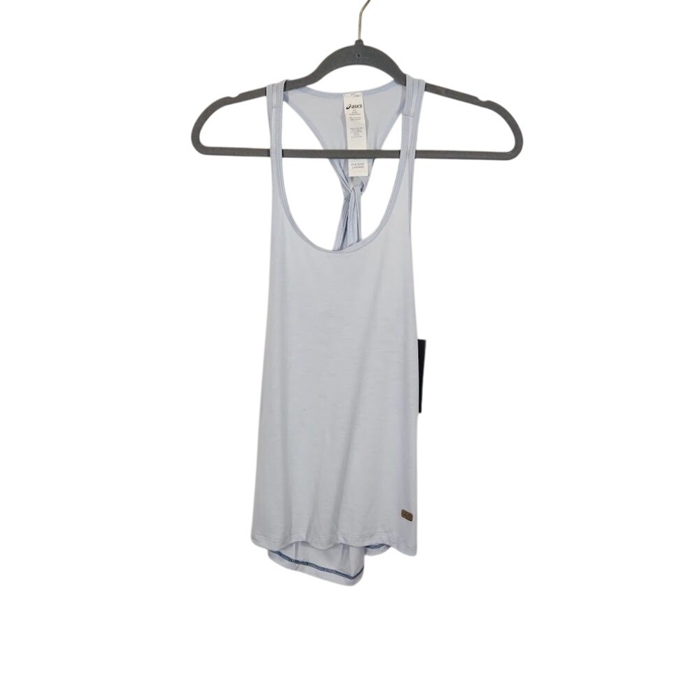 Asics Womens Blue Athletic Twist Tank Top Racerback Sleeveless Activewear - XS